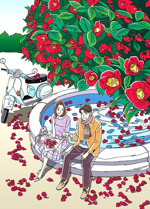 わたせせいぞうの絵画作品　タイトルはカメリアの泉 ～In the afternoon